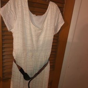 Cream dress w belt